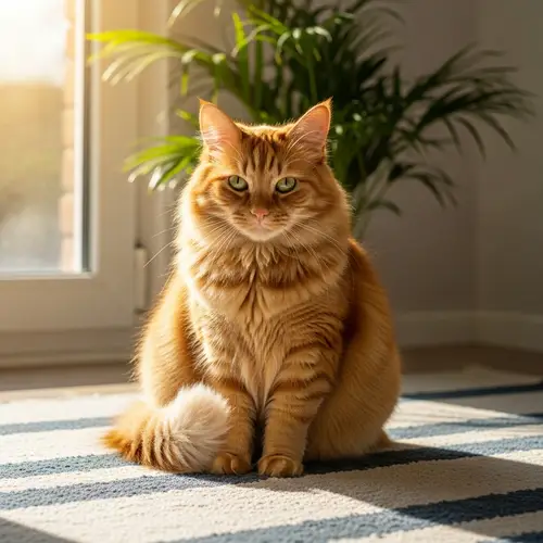 Medium-Sized Domestic Cat with Vibrant Orange Fur