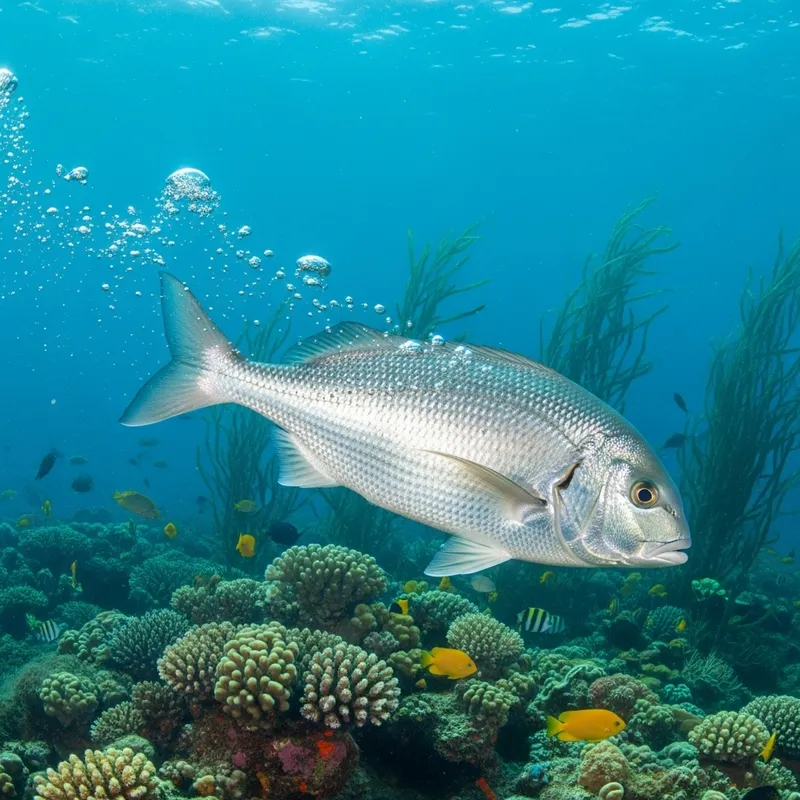 Beautiful Fish Swimming in Colorful Underwater World