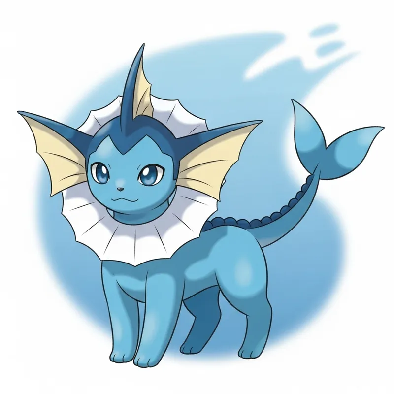 Un Vaporeon: Elegant Aquatic Creature