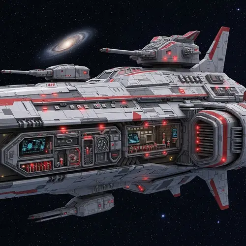 Futuristic Battle Spaceship Version 0.2 | Advanced Technologies