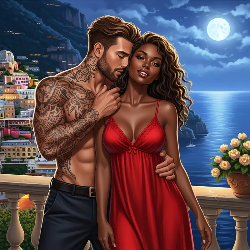 Timeless Love on Amalfi Coast - Romantic Moonlit Kiss