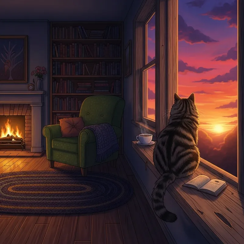 Nirosh Sunset Cat Vibes