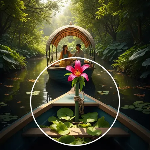 Breathtaking Magical Garden Boat Ride with Ceibo Flower Gate Handle