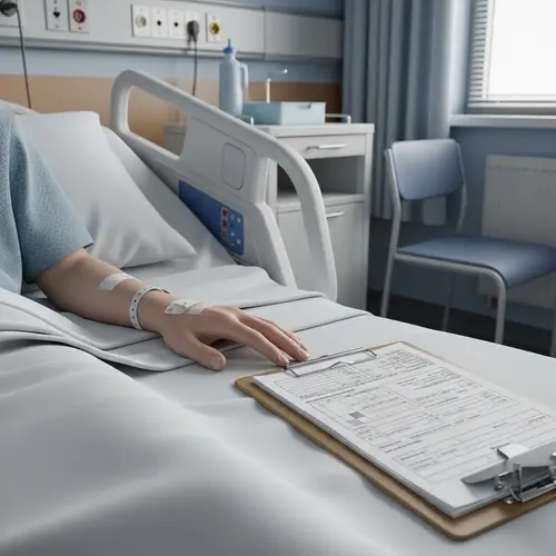 Teenager's Hand Resting on Hospital Bed | Medical Care Scene