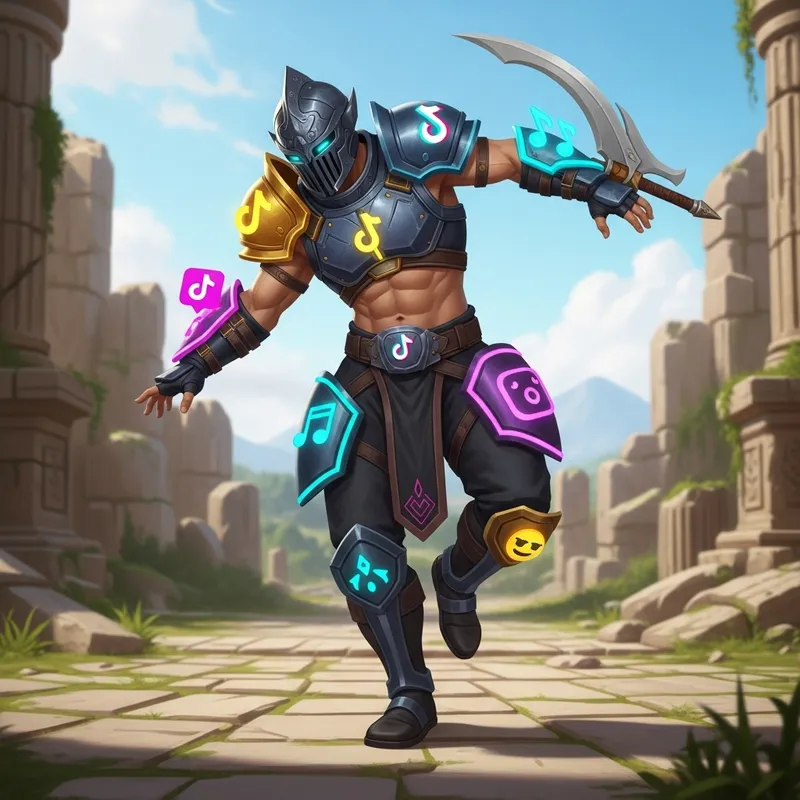 Warrior in TikTok - Hispanic Hero in Vibrant Armor Warrior in TikTok - Hispanic Hero in Vibrant Armor