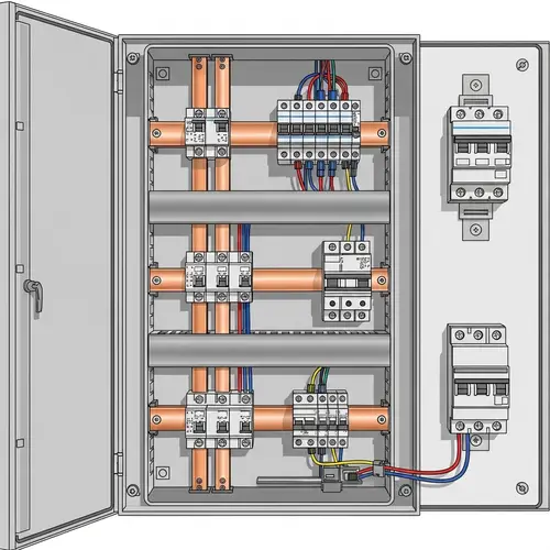 Copper Lamellas Electrical Panel Vector Drawing