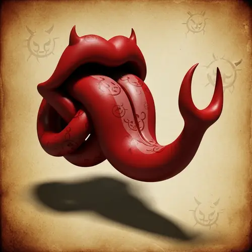 Deceptive Lying Tongue 3D Drawing | Red Forked Snake-Like Design
