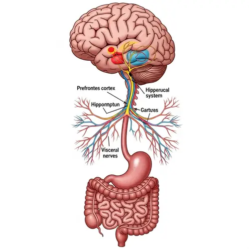Gut-Brain Axis Detailed Illustration for Neuroscience Understanding