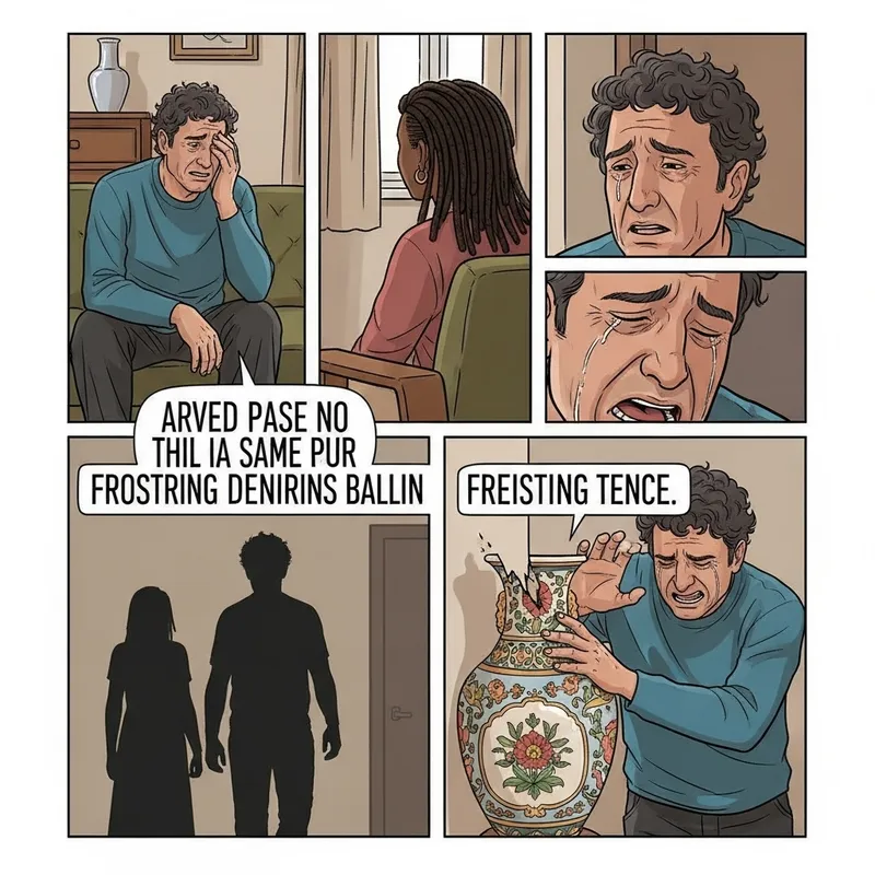 Emotional Break: Hurt By Partner's Betrayal in Comic Strip Emotional Break: Hurt By Partner's Betrayal in Comic Strip