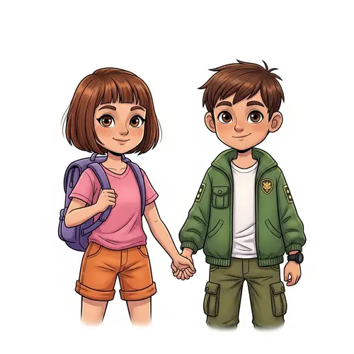 dora and ben 10 holding hands