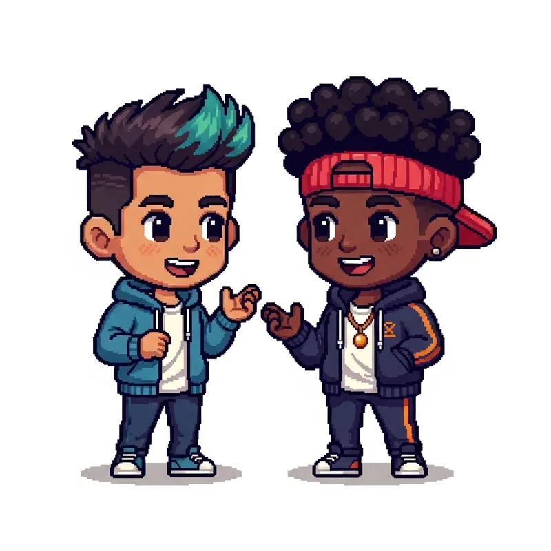 Pixelated Chibi Friends: Fun Animation Art