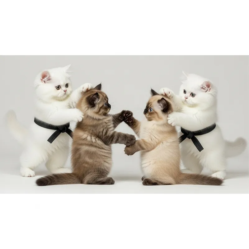 Playful Ninja Kittens: Engaging Persian & Himalayan Warriors
