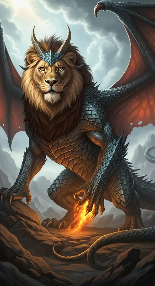 Majestic Lion Dragon Creature | Intriguing Hybrid Beast
