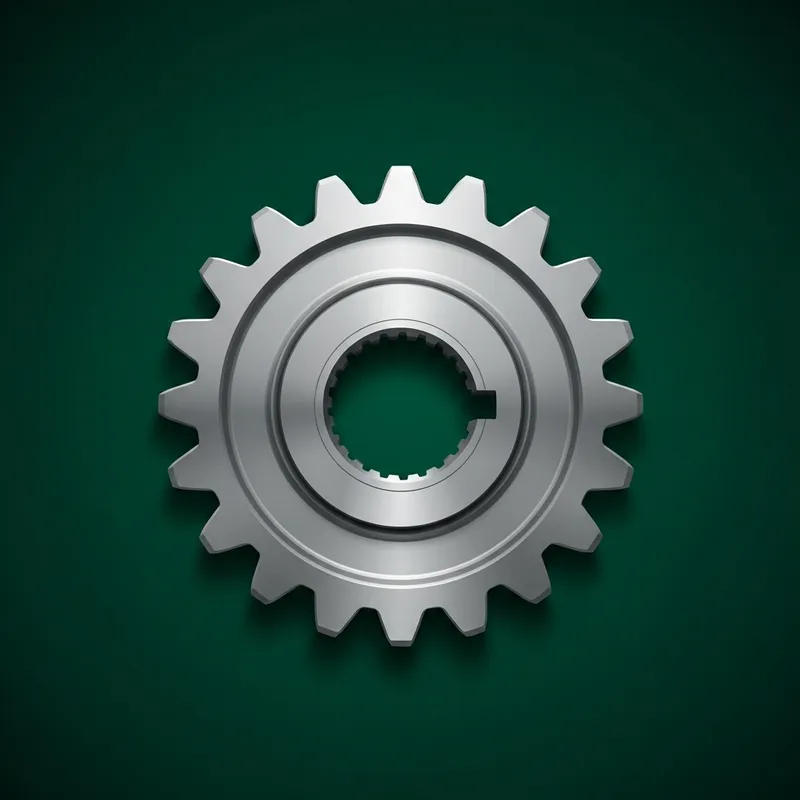 Steel Gear on Vibrant Green Background