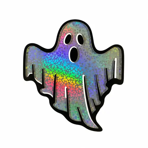 Black and White Ghost Stencil with Holographic Twist