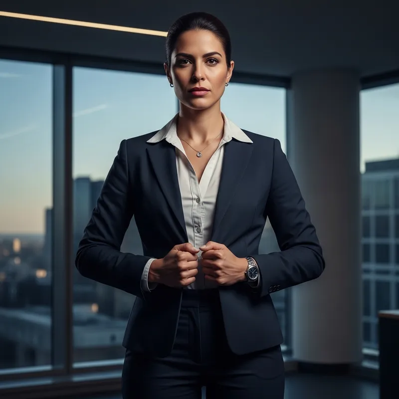 Impressive Brunette Woman Exuding Strength