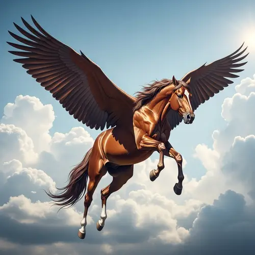 Majestic Flying Horse | Ethereal Beauty in the Sky