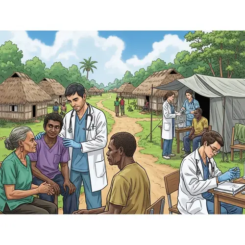 Primary Health Care in Rural Village - Diverse Medical Team
