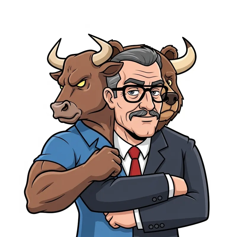 Bear Bull Man Meme Coin Character | Financial Strength & Cheeky Spirit