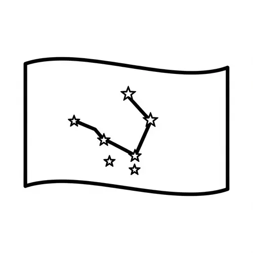 Alaska Flag Line Art with Ursa Major Constellation