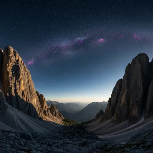 Majestic Rocky Mountains and Cosmic Horizon View
