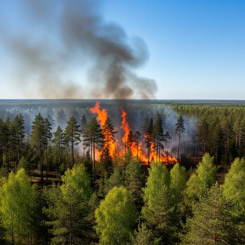 Wildfire Ravages Through Diverse Forest Landscape