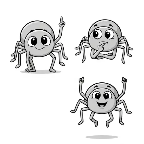 Cartoon Cute Spider Vector Poses | Fun Arachnid Illustration