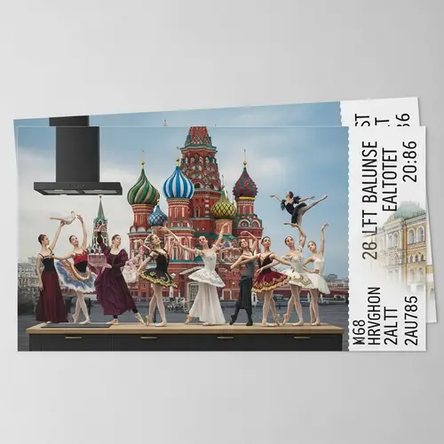 Photo-Realistic Ballet Invitation Card Render with Diverse Ballerinas