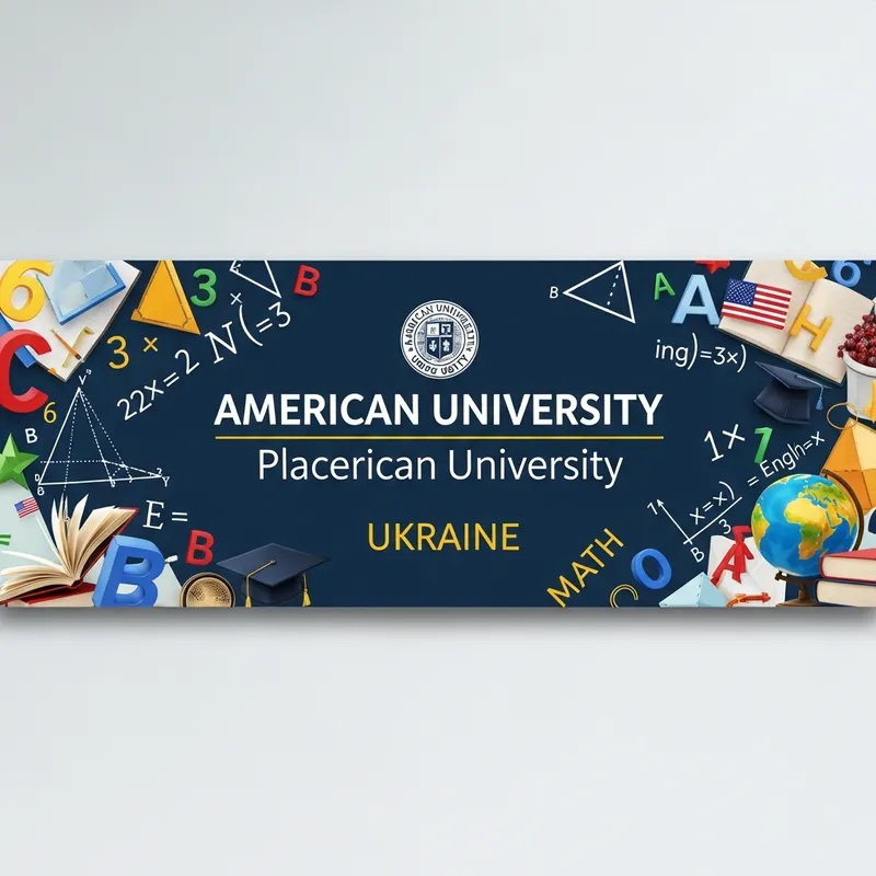 Math & English Contest Banner for American University in Ukraine