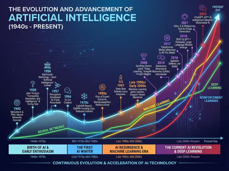 Advancement of AI: From Inception to Present