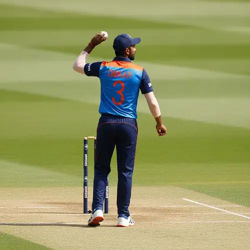 Omkar: Iconic Indian Cricketer in Vibrant Action