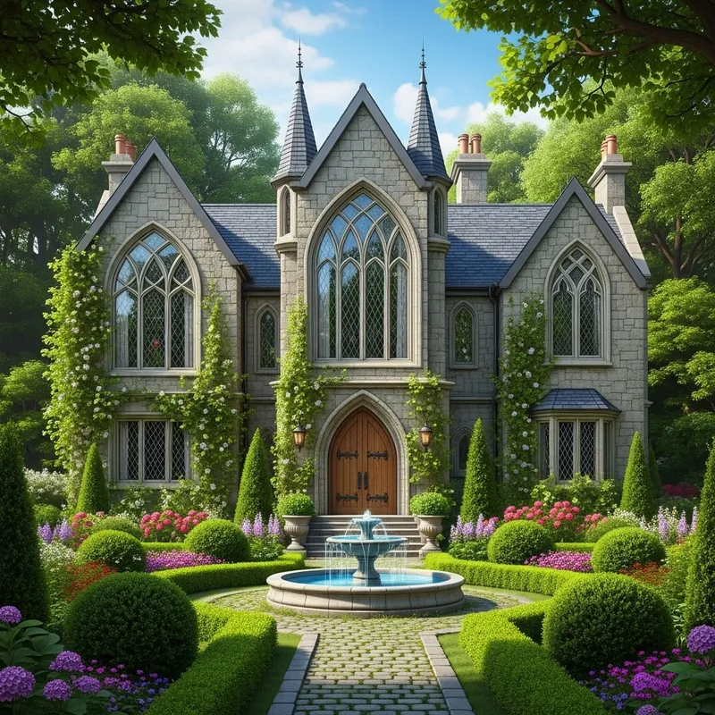 Enchanting Gothic Dreamhouse in Lush Greenery