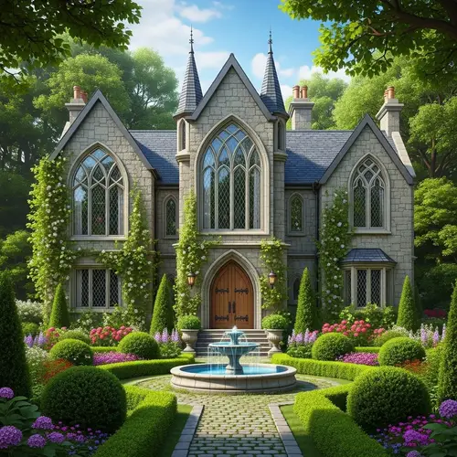 Enchanting Gothic Dreamhouse in Lush Greenery
