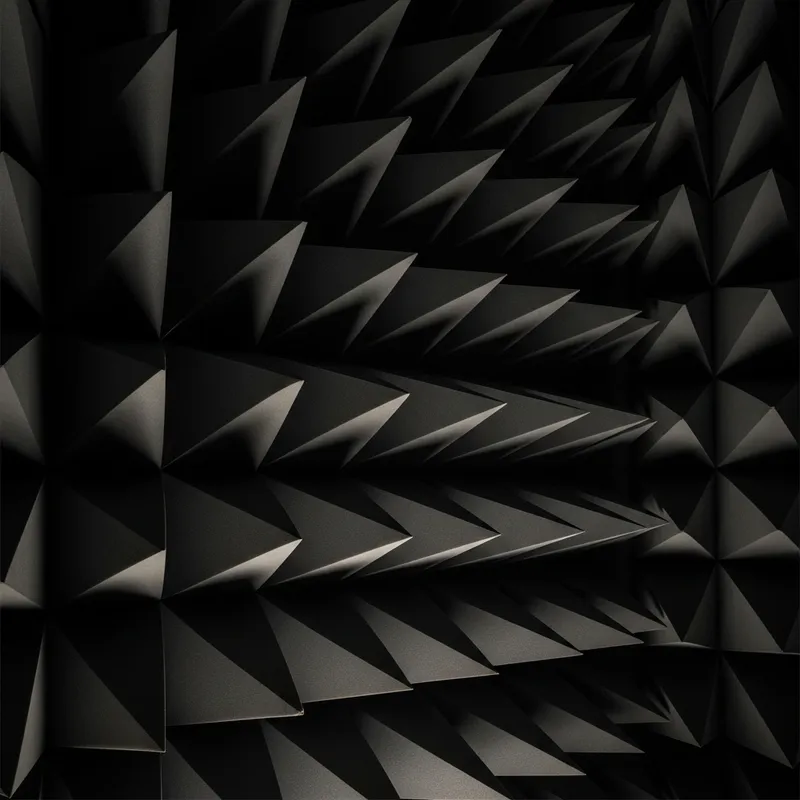 Realistic Dark Grey Anechoic Chamber Wall Design