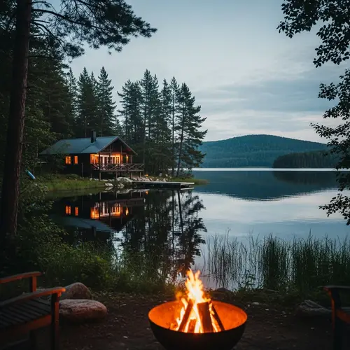 Tranquil Lake Cabin with Bonfire | Peaceful Retreat