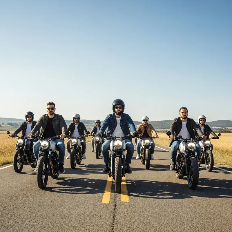 Diverse Group of Motorcyclists Riding on Open Road | Harley Davidson Bikes