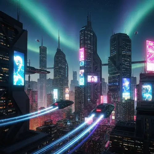 Futuristic City Architecture | Vibrant Metropolis Skyline