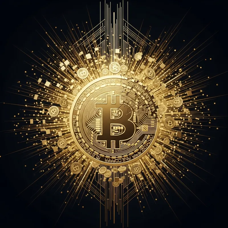 Bitcoin Explosion & Crypto Art Deco | Digital Art Showcase