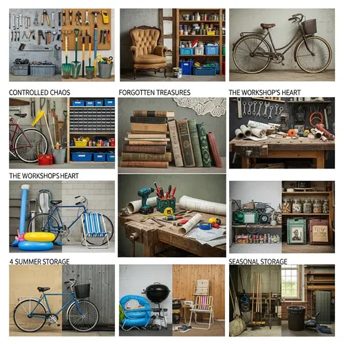 Unique Garage Collage Art: Chaos, Storage & Treasures Explored