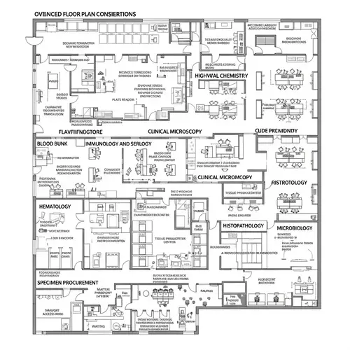 Advanced Medical Laboratory Floor Plan | Section Dedicated to Medical Tests