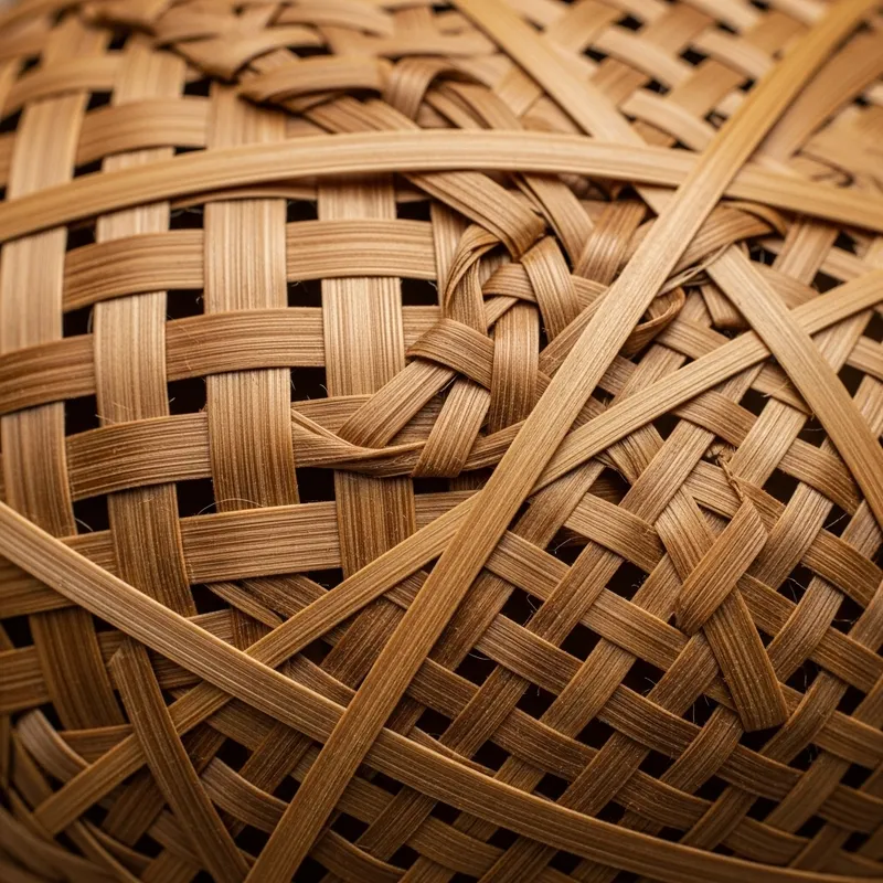 Traditional Chinese Bamboo Weaving Craft: Textured Artwork