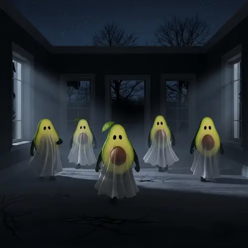 Avocado Ghosts Haunting Old House at Night | Mysterious Spirits