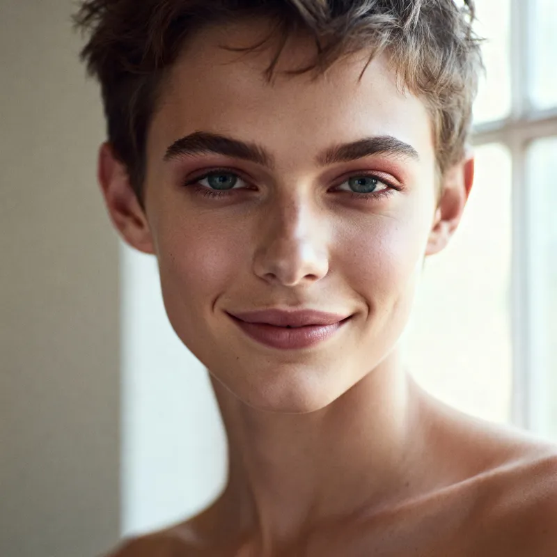 Stylish Editorial Headshot of a Confident Young Model Stylish Editorial Headshot of a Confident Young Model