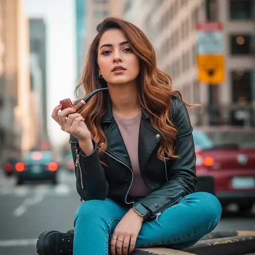 Stylish Modern South Asian Girl in Urban Fashion Scene