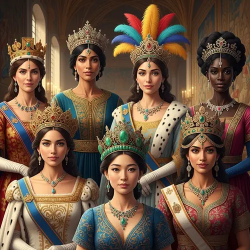Diverse Queens in Majestic Halls - Cultural Representation