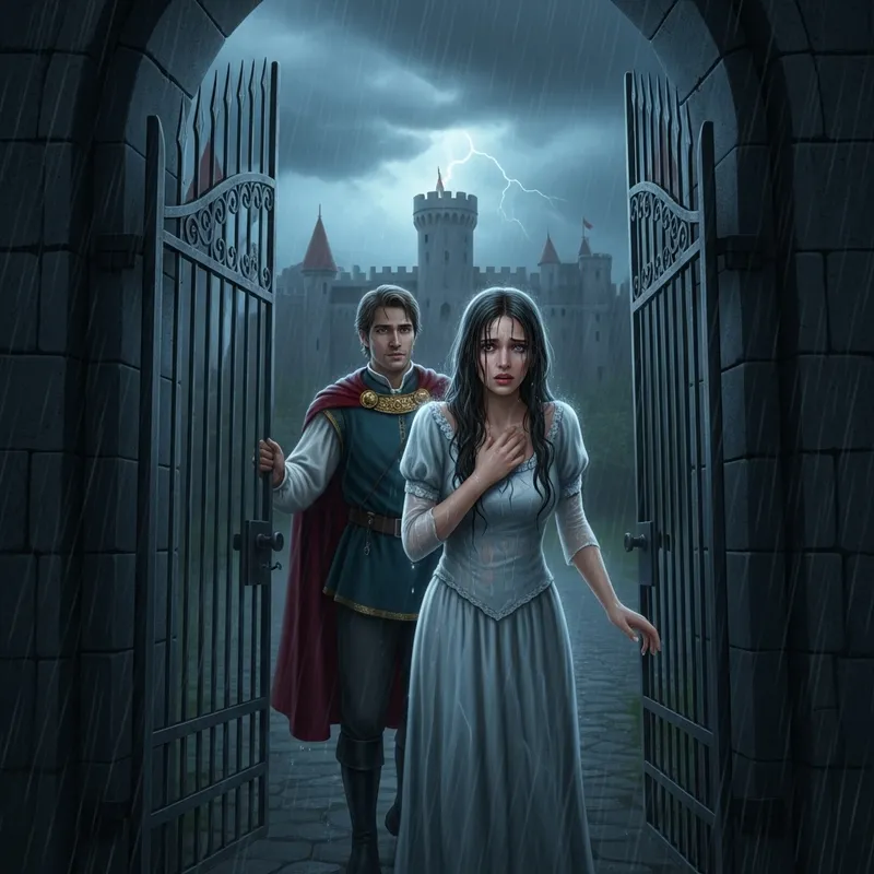 Prince Opens Castle Gates to Drenched Yet Beautiful Princess