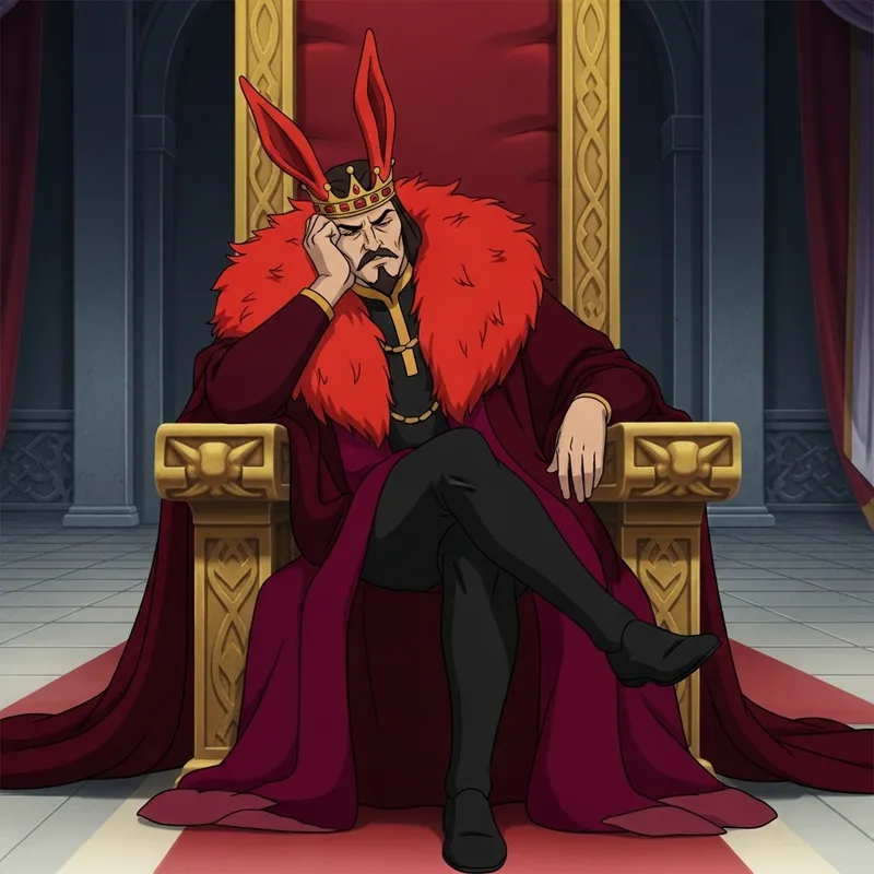 Royal King in Grand Hall - Monarch's Magnificent Persona