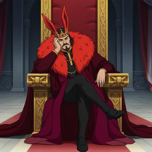 King in Grand Hall - Animation Style Scene Depiction