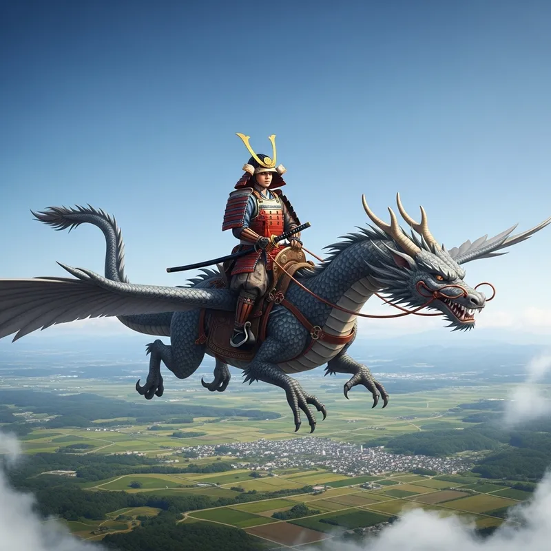 Female Samurai Riding Dragon | Mystical Elegance & Power Female Samurai Riding Dragon | Mystical Elegance & Power
