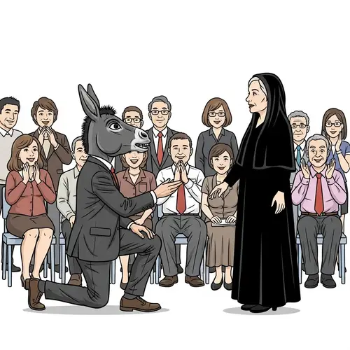 Donkey Mask Man Proposes to Widow in Spectacular Scene